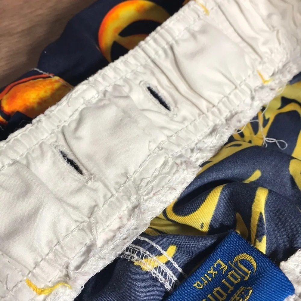 Corona Extra Mens Hawaiian Swim Board Shorts Unlined Size Medium Blue Yellow‎